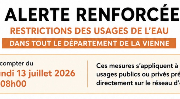 Visuel ALERTE RENFORCÉE : Restrictions des usages de l’eau
